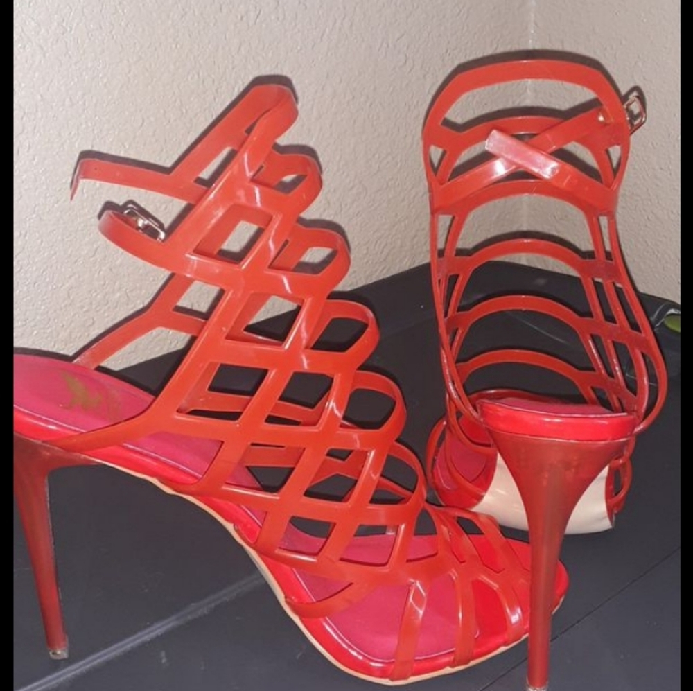 Orange jelly heels